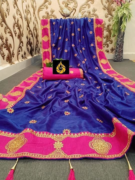 Post image *NEW LAUNCHING*

🌹Fabric:-Sana silk saree with embroidered work Lace border and full saree embroidery work

🌹Blouse:-Satin Banglori silk with full embroidered work

      🌹*New RATE:-749/-*🌹
