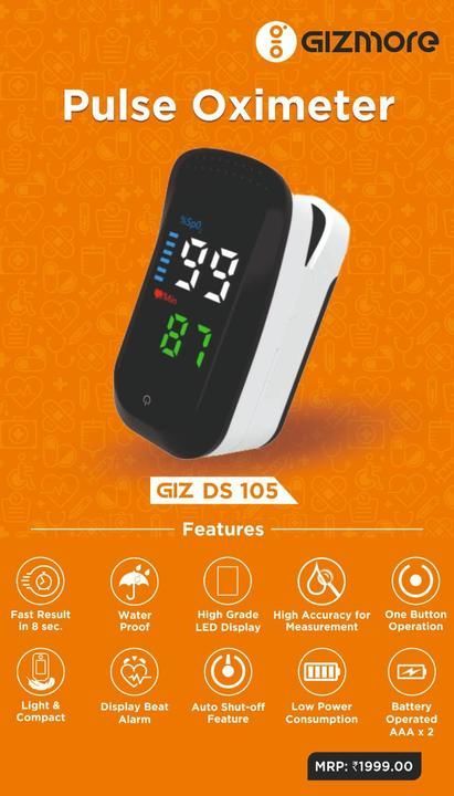 Gizmore Oximeter DS105 uploaded by Sky Vision Associates on 5/18/2021