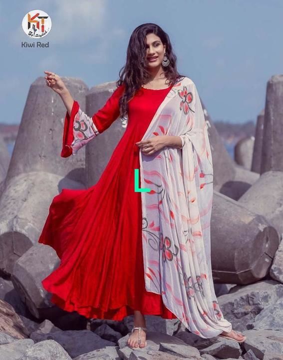 Party wear gown with dupatta uploaded by INDIAN FACTORY on 5/18/2021