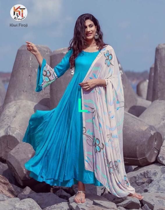 Party wear gown with dupatta uploaded by INDIAN FACTORY on 5/18/2021