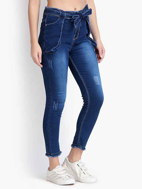 Ladies high waist Belt design Jeans uploaded by PerfectOutlet  on 8/5/2020