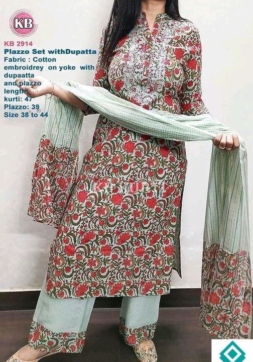Kurti with plazoo uploaded by Reselling of clothes and many more  on 5/18/2021