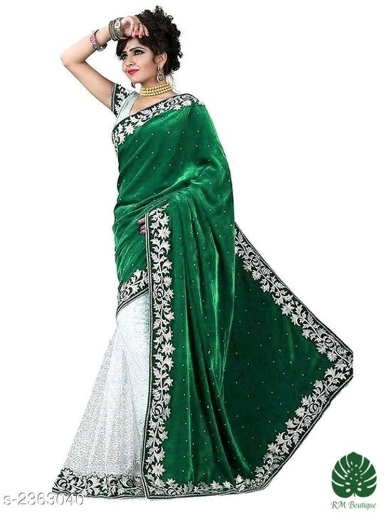 Stylish velvet women's saree uploaded by business on 5/19/2021
