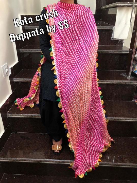 Beautiful lehria kota fabric suit with dupatta uploaded by business on 5/19/2021