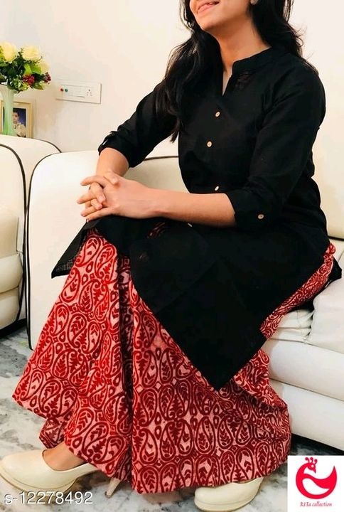 Fancy kurti with palazzo set❤️🌹 uploaded by business on 5/19/2021