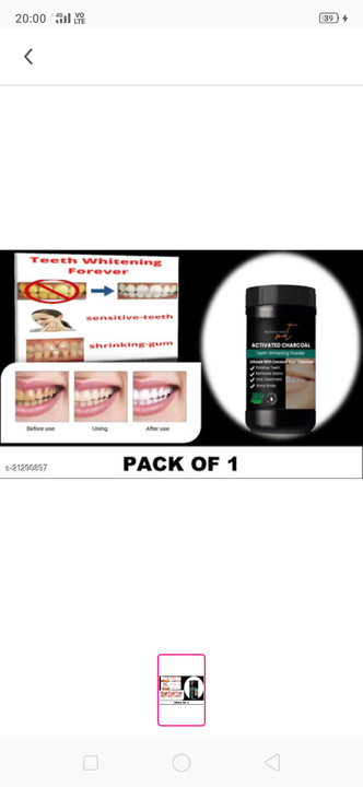 Teeth powder uploaded by business on 5/19/2021