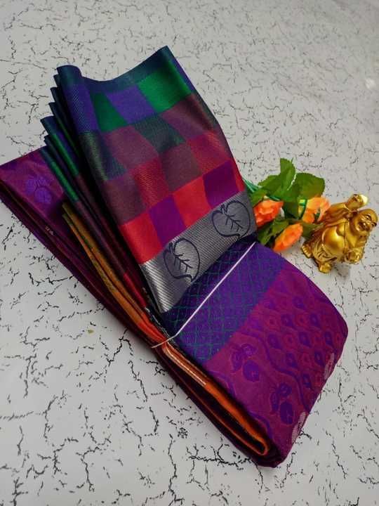 Post image 🍂 *Poonthamil Silk Sarees*hb
🌾A type of Banaras art silk,
🌾Grand border on double side,
🌾Chit Pallu,
🌾Complete 3d embossed,
Running blouse.

 **Special Price: Rs.1050+$*
