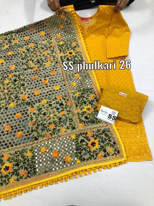 Chikan kurti plazzo with duppata  uploaded by Om Shiva creation  on 5/20/2021