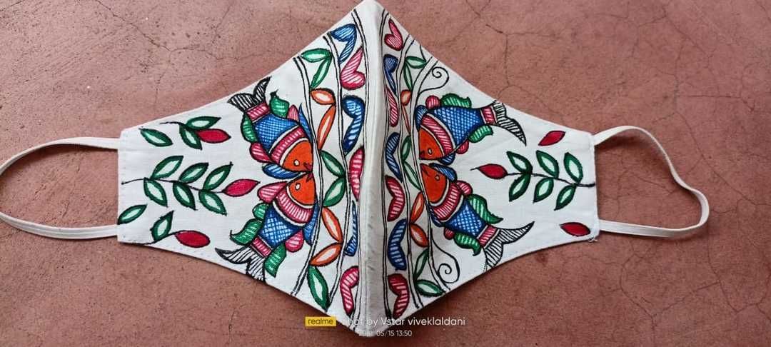  Pure Cotton Madhubani painted mask  uploaded by business on 5/20/2021