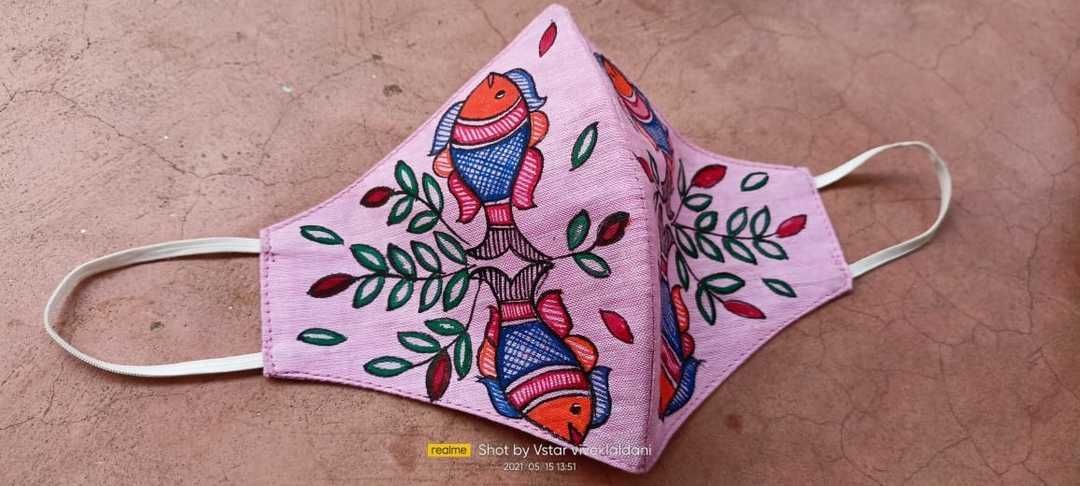  Pure Cotton Madhubani painted mask  uploaded by business on 5/20/2021