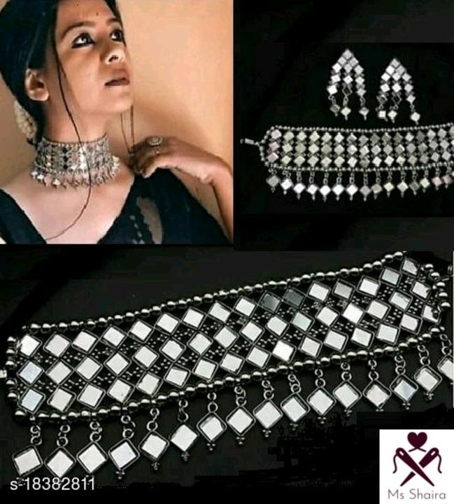 Post image Catalog Name:*Feminine Unique Jewellery Sets*
Base Metal: Alloy
Plating: Oxidised Silver
Stone Type: Artificial Stones &amp; Beads
Sizing: Adjustable
Type: Necklace and Earrings
Multipack: 1

Dispatch:1 Day

Easy Returns Available In Case Of Any Issue
*Proof of Safe Delivery! Click to know on Safety Standards of Delivery Partners- https://ltl.sh/y_nZrAV3
  Free home delivery and cod available 🥰🥰
     Price- 249