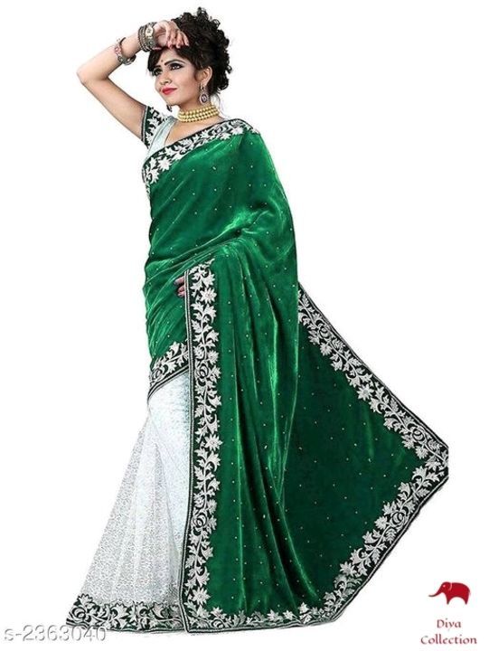 Product image of Half-Half velvet saree, price: Rs. 420, ID: half-half-velvet-saree-2d71680f