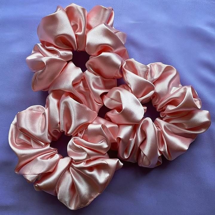 New baby pink scrunchie uploaded by Artscraftscollections on 5/21/2021