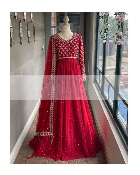 Post image Gulnar collection
♥️ PRESENTING NEW DESIGNER  EMBROIDERED ANARKALI GOWN ♥️

♥️ GOOD QUALITY EMBROIDERED GEORGETTE    OUTFIT

# FABRIC DETAILS:-

👉 GOWN :*HEAVY GEORGETTE WITH FULLY EMBROIDERY*(FULLY STITCHED)  *WITH BOTH SIDE WORK FRONT &amp; BACK* 
👉🏻 INNER : SILK
👉🏻 *DUPATTA: HEAVY GEORGETTE WITH EMBROIDERY WORK &amp; LACE BORDER*

# SIZE DETAILS:

👉 Gown Fullystitched up to 44 Size 
👉🏻 Gown Length is 54 inch 

# RATE: 1100/- free ship
