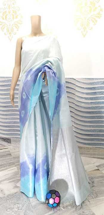 Tussue linen saree uploaded by Pure linen by linen saree on 8/6/2020