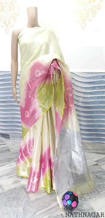 Tussue linen saree uploaded by Pure linen by linen saree on 8/6/2020
