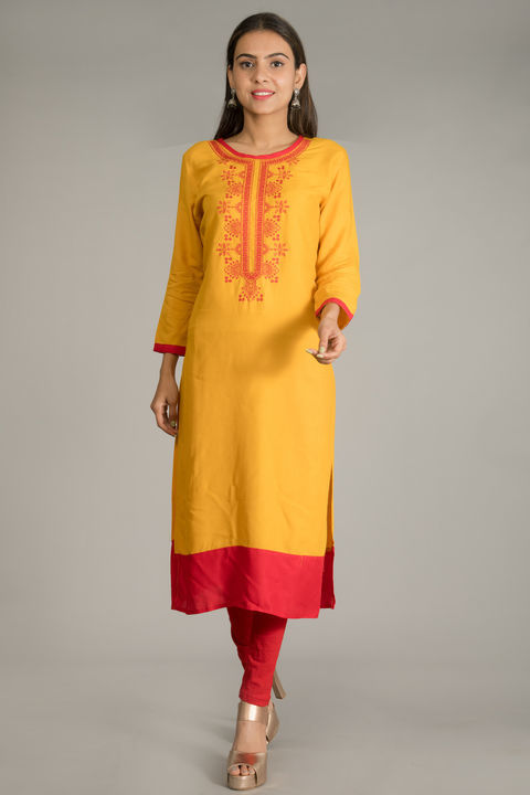 Yellow Embroidery Kurta uploaded by business on 5/23/2021