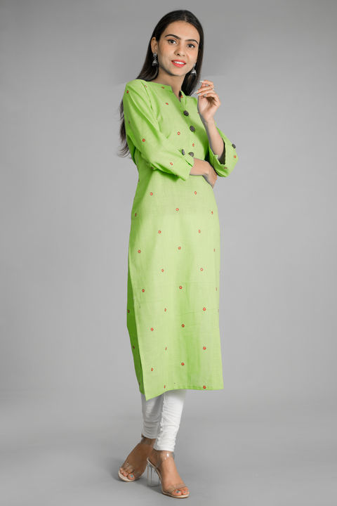 Green Solid Plain Kurta uploaded by business on 5/23/2021