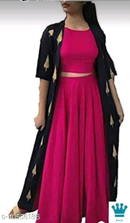 Women's rayon solid crop top and kurtis with  skirt  uploaded by business on 5/23/2021