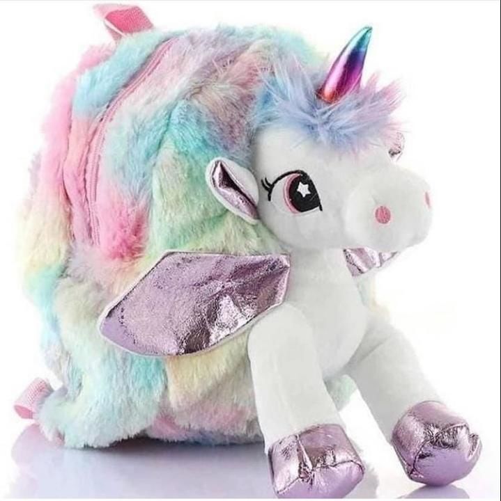 Unicorn fur backpack uploaded by Sathavi wholesale on 5/23/2021