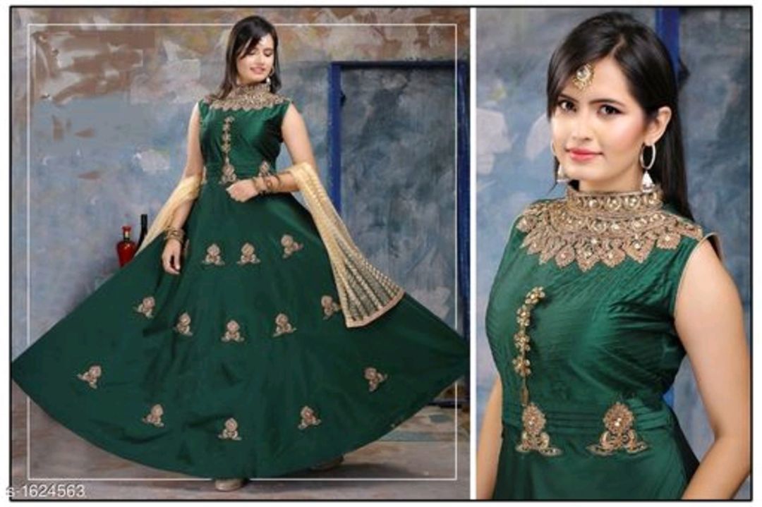 Post image Catalog Name: *Attractive Designer Taffeta Silk Women Gowns Vol 2*
Watsapp no:-7414987912
Price 1200
Fabric: Gown -Taffeta Silk, Dupatta - Soft Net , Legging - Lycra

Sleeves:Sleeves Are Not Included

Size: Gown - M- 36 in, XL- 40 in, Legging - M- 30 in, XL- 34 in , Dupatta - 2.15 Mtr

Length: Gown - Up To 53 in , Legging - Up To 40 in

Flair: 4.00 Mtr

Type: Stitched

Description: It Has 1 Piece OfWomen Gown &amp; 1 Dupatta &amp;Piece Of Legging

Work : Gown -Embroidery , Legging - Solid


Dispatch:1 Day

Easy Returns Available In Case Of Any Issue
*Proof of Safe Delivery! Click to know on Safety Standards of Delivery Partners- https://ltl.sh/y_nZrAV3