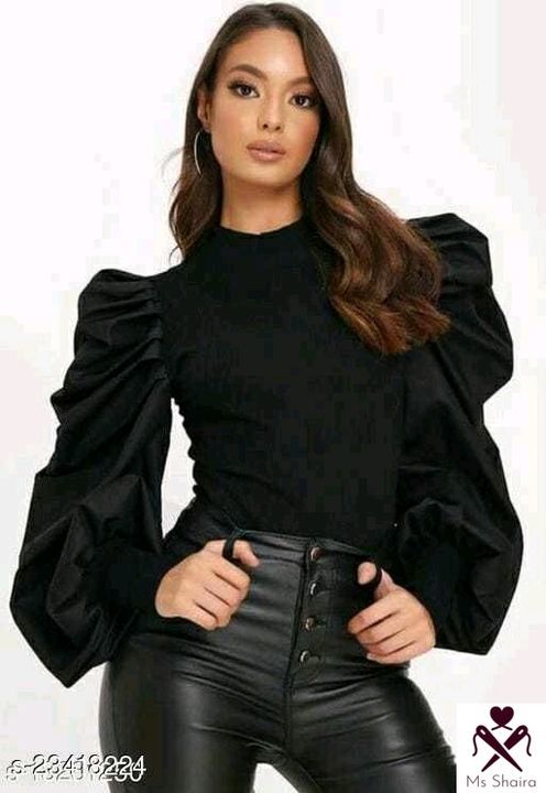 Post image Price- 379
 Free home delivery and cod available 
   Catalog Name:*Pretty Sensational Women Tops &amp; Tunics*
Fabric: Lycra
Sleeve Length: Long Sleeves
Pattern: Solid
Multipack: 1
Sizes:
S (Bust Size: 34 in) 
XL (Bust Size: 40 in) 
L (Bust Size: 38 in) 
M (Bust Size: 36 in) 

Dispatch: 2-3 Days
Easy Returns Available In Case Of Any Issue
*Proof of Safe Delivery! Click to know on Safety Standards of Delivery Partners- https://ltl.sh/y_nZrAV3