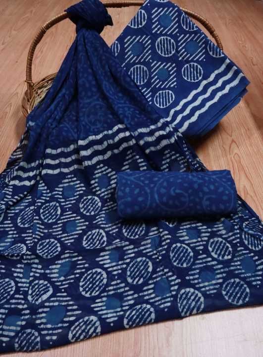 Block Print Suit Material with Chiffon Dupatta uploaded by business on 5/24/2021