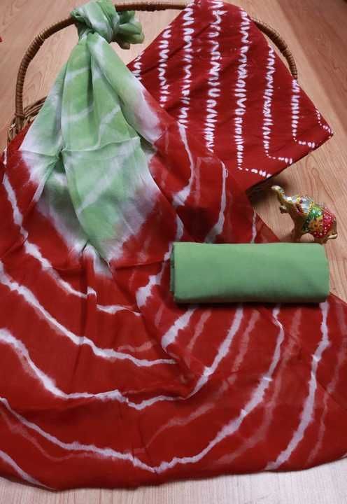 Block Print Suit Material with Chiffon Dupatta uploaded by Manish Textiles on 5/24/2021