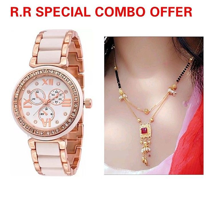 Beautiful Watch and Mangalsutra Combo uploaded by RADHA RANI COLLECTION on 8/6/2020