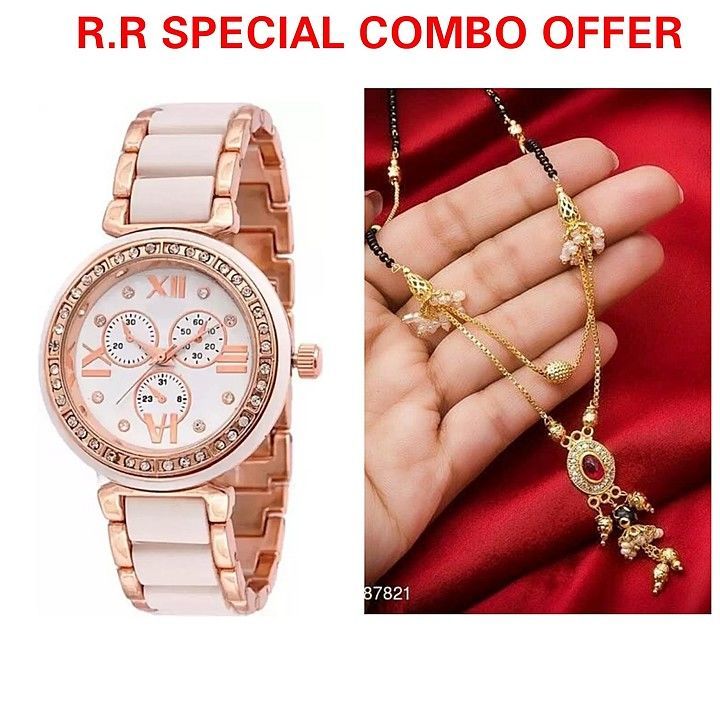 Beautiful Watch and Mangalsutra Combo uploaded by RADHA RANI COLLECTION on 8/6/2020