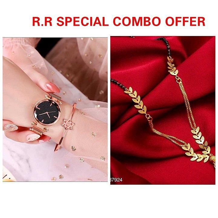 Special Watch and Mangalsutra Combo Offer uploaded by RADHA RANI COLLECTION on 8/6/2020