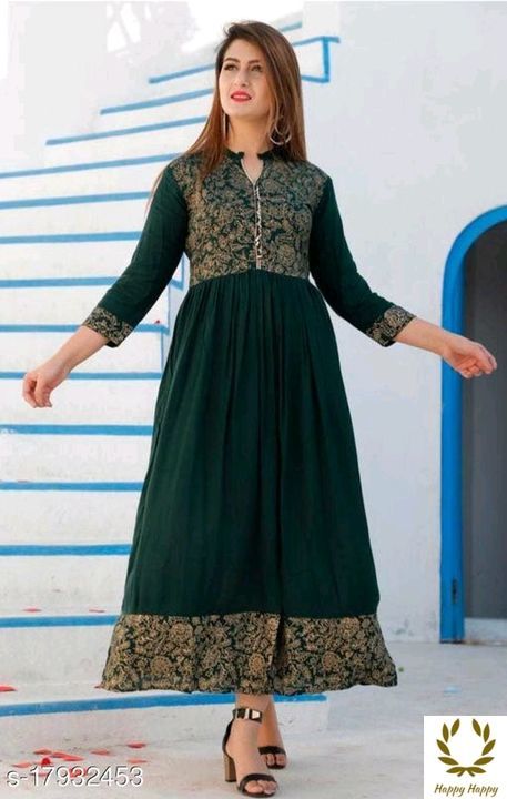 Post image Catalog Name:*Aagyeyi Drishya Kurtis*
Fabric: Rayon
Sleeve Length: Three-Quarter Sleeves
Pattern: Printed
Combo of: Single
Sizes:
M (Bust Size: 38 in, Size Length: 50 in) 
L (Bust Size: 40 in, Size Length: 50 in) 
XL (Bust Size: 42 in, Size Length: 50 in) 
XXL (Bust Size: 44 in, Size Length: 50 in) 
Dispatch: 2-3 Days
Easy Returns Available In Case Of Any Issue
*Proof of Safe Delivery! Click to know on Safety Standards of Delivery Partners- https://ltl.sh/y_nZrAV3

Price 480/-