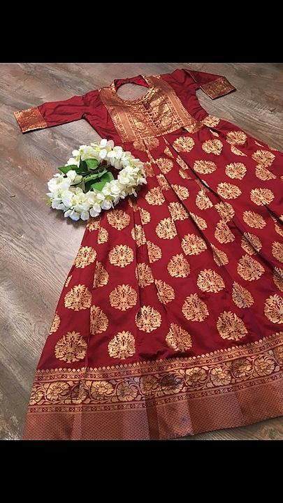 Long Banarasi gown uploaded by business on 8/6/2020