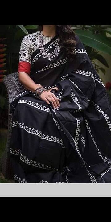 Hand block print cotton mul mul saree good quality all info.. 
My whataap no. uploaded by business on 8/6/2020
