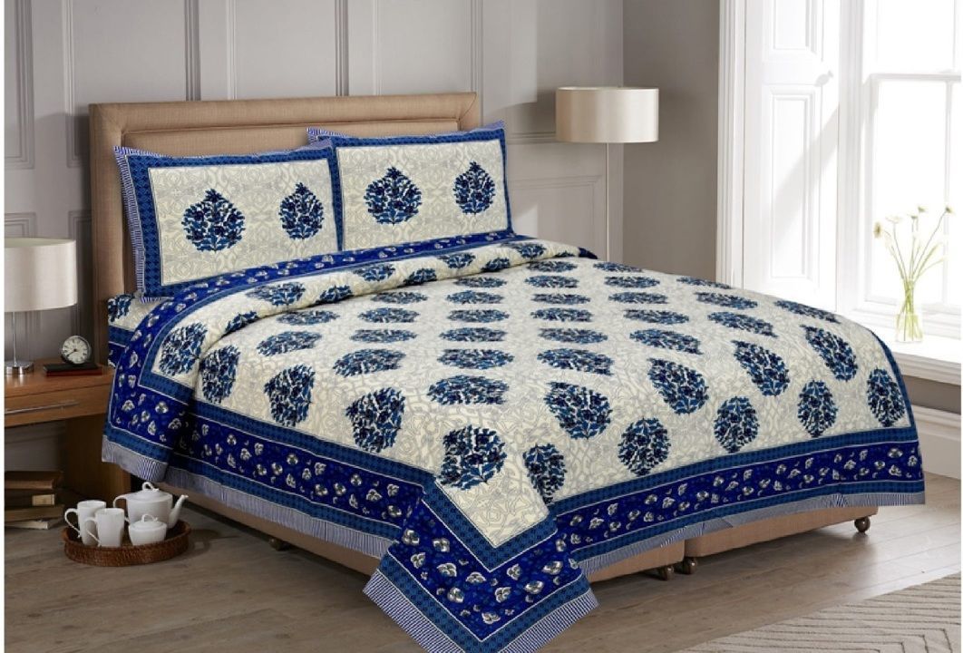 Post image Jaipuri Cotton Double King Size Bedsheet With 2 Pillow Covers