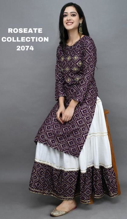 Rayon kurta and skirt uploaded by business on 5/25/2021