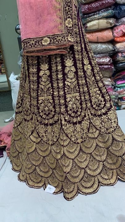 Velvet bridal lehenga uploaded by Kashish fashion store on 5/25/2021