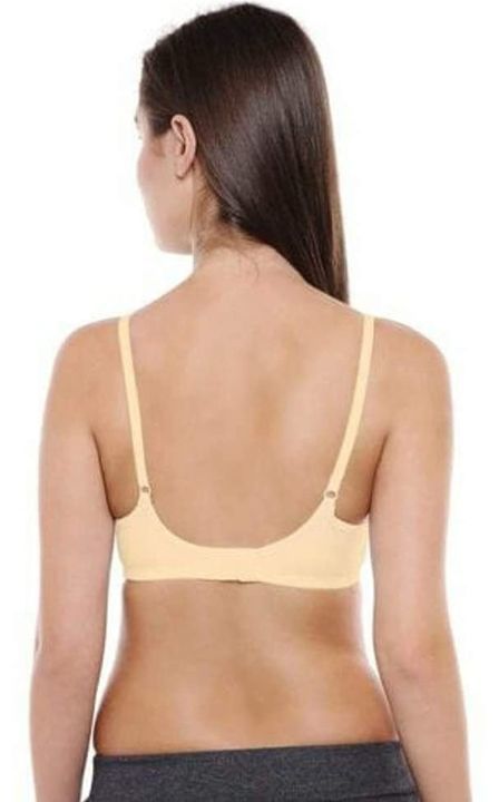 Product image with price: Rs. 299, ID: pack-of-3-khooban-women-s-poly-cotton-non-padded-non-wired-regular-bra-white-black-skin-605c755c