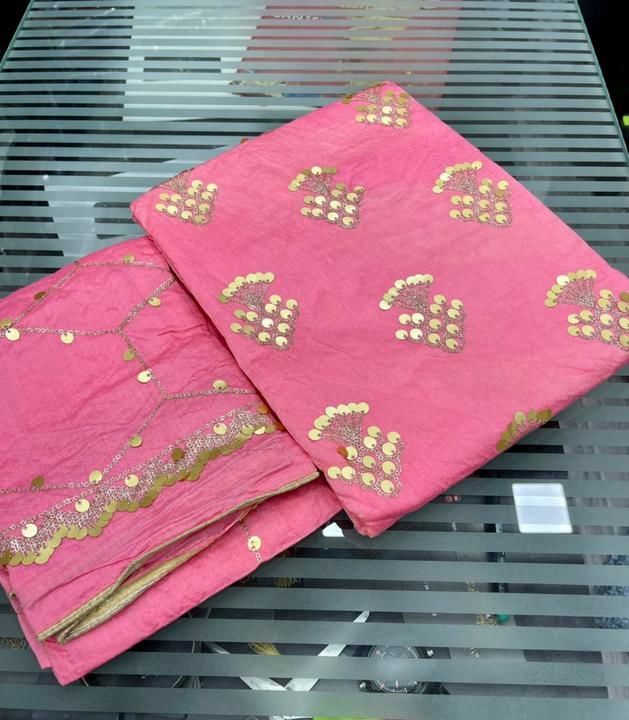 *PAPAJI* 
PRESENT'S

TOP - *Chanderi silk with Beautiful and heavy sequin work all over*

INNER & BO uploaded by business on 5/25/2021