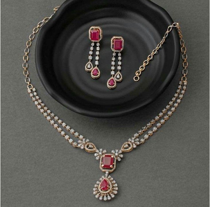 Real Diamond Necklace Set...In Rose Gold  uploaded by Barf Fine jewellery  on 5/24/2020