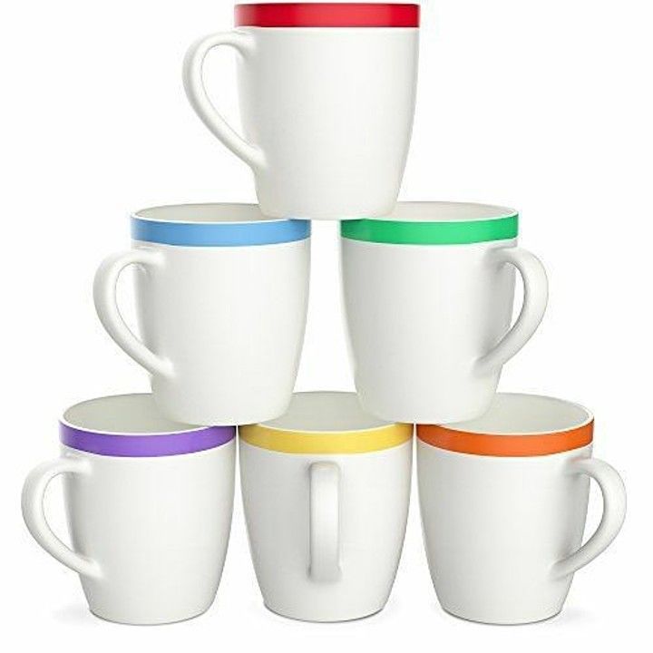 White mugs with colour belt uploaded by Shashwat trade on 8/6/2020