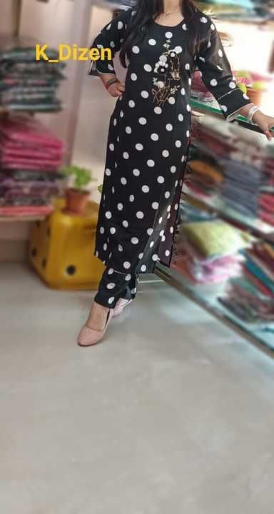 Polka dots kurti with pant uploaded by business on 5/26/2021