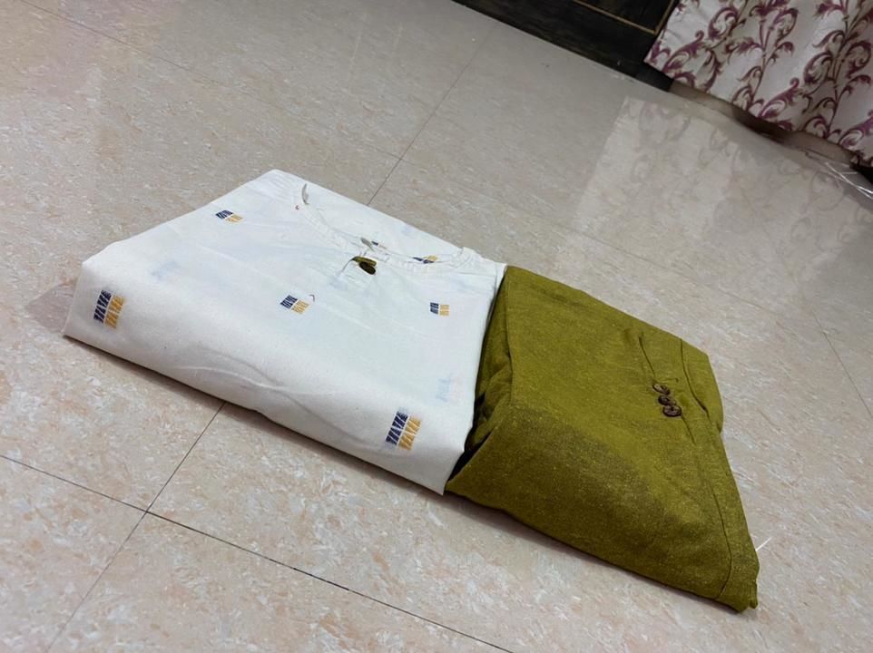 Khadi kurti with pencil pent uploaded by business on 5/26/2021