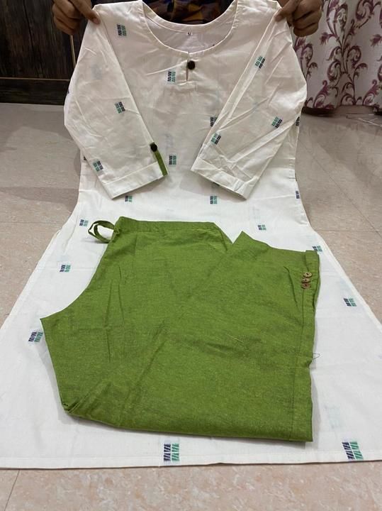 Khadi kurti with pencil pent uploaded by business on 5/26/2021