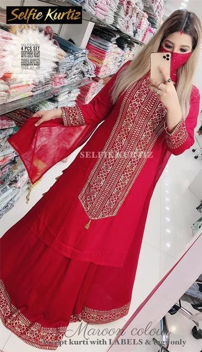 Buy Pure Floral Chanderi Silk Selfie Kurtis with Beads Work Online at Best  Prices on UdaipurBazarcom  Shop online women fashion indowestern  ethnic wear sari suits kurtis watches gifts