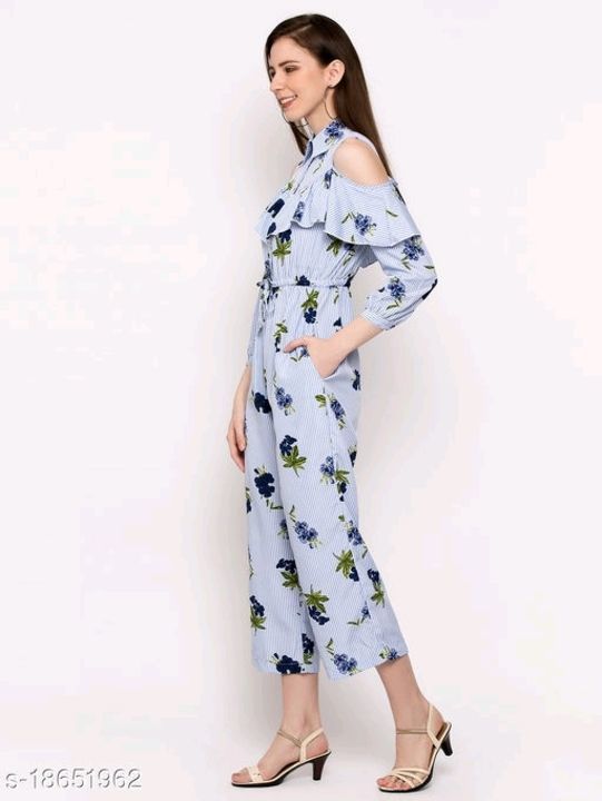 Trendy Designer Women Jumpsuits
Fabric: Poly Crepe
Sleeve Length: Long Sleeves
Pattern: Printed
Mult uploaded by Radha Krishna Collection on 5/26/2021