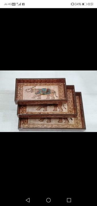 Wooden 3 pcs tray set uploaded by Harsh collection on 5/27/2021