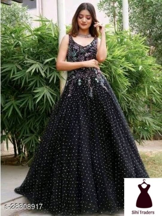 Post image Catalog Name:*Trendy Feminine Women Gowns*
Fabric: Banarasi Silk
Sleeve Length: Three-Quarter Sleeves
Pattern: Self-Design
Multipack: 1
Sizes:
Free Size (Bust Size: 34 in, Length Size: 46 in, Waist Size: 34 in, Hip Size: 36 in, Shoulder Size: 34 in) 

Free cod available free shippng @rupees 999
