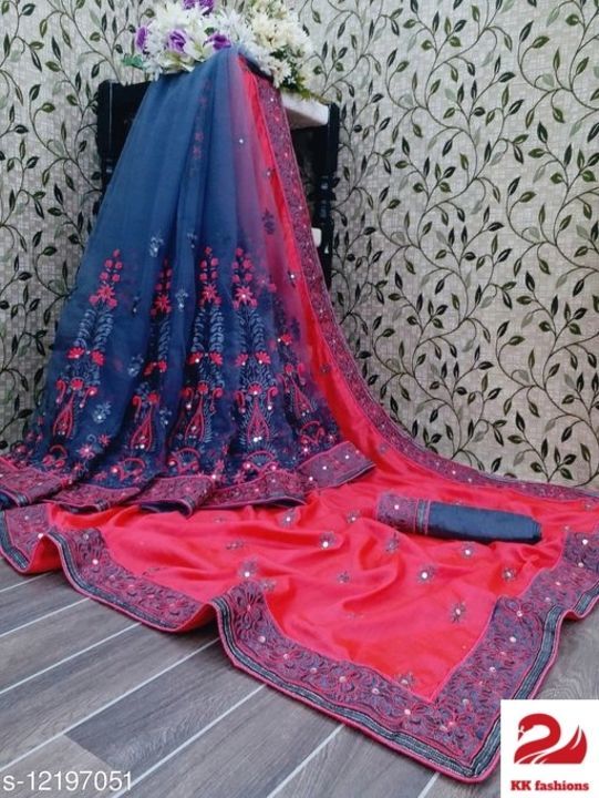 Embroidery net sarees uploaded by business on 5/27/2021