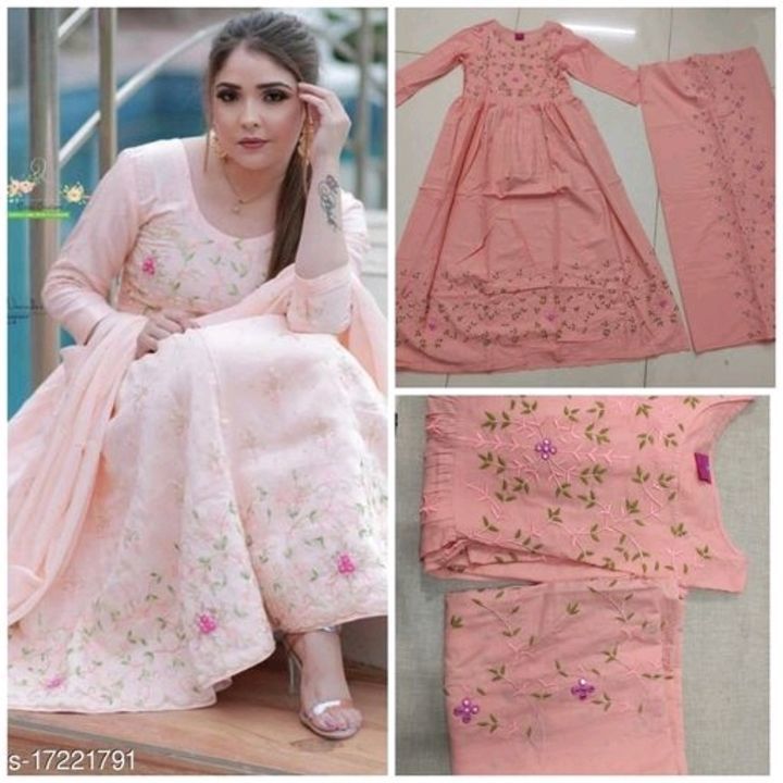 Women's Embroidered Anarkali Kurta with Pants uploaded by business on 5/27/2021